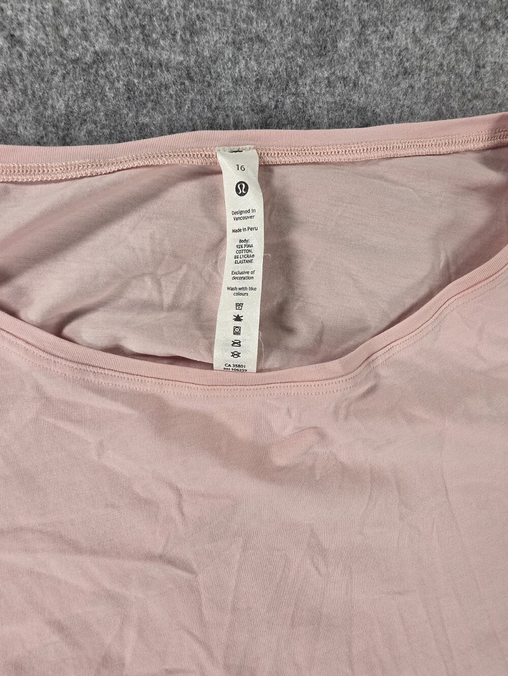 lululemon women's short sleeve tee - blush pink Shirt Top Sz 16 - Picture 2 of 5